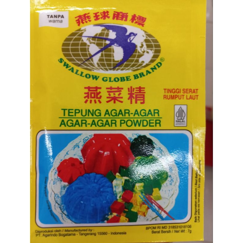 

Agar agar Swallow GLB tanpa warna - HM, SI