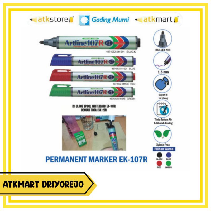 

ARTLINE PERMANENT MARKER EK-107R - SPIDOL PERMANEN