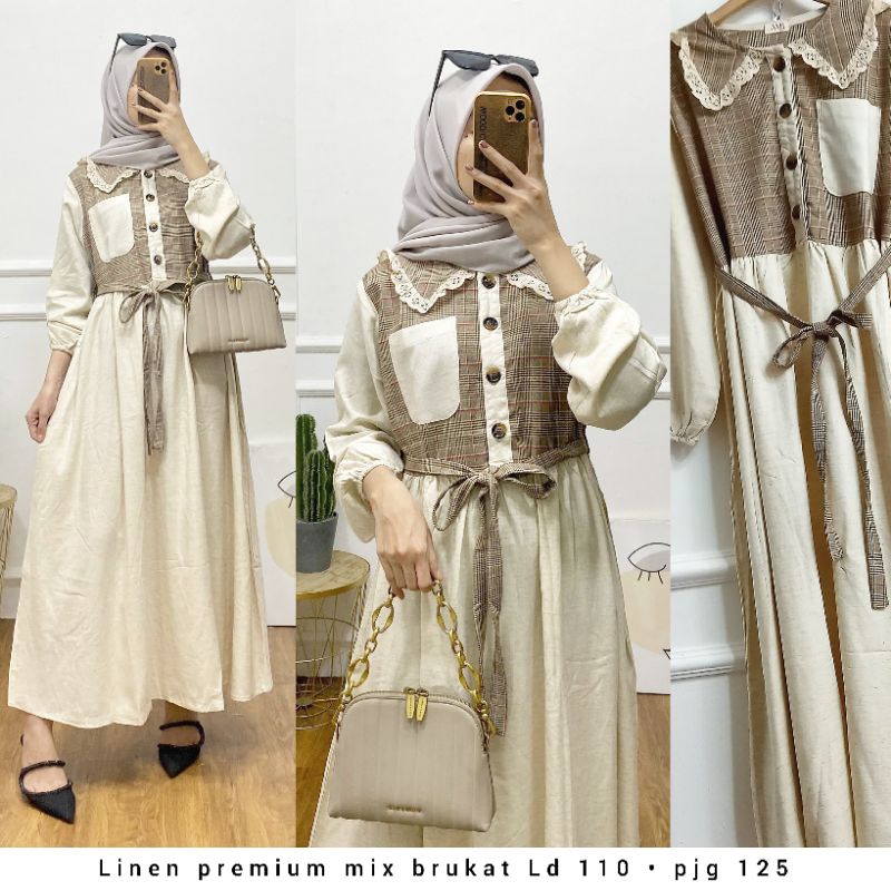 Dress Premium || Xiorra midi dress premium linen