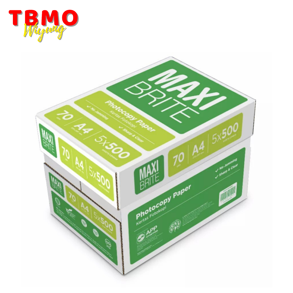 

TBMO 5 RIM Kertas HVS A4 MAXI BRITE 70gr 1 Dus / HVS Maxi Brite A4 70 gsm