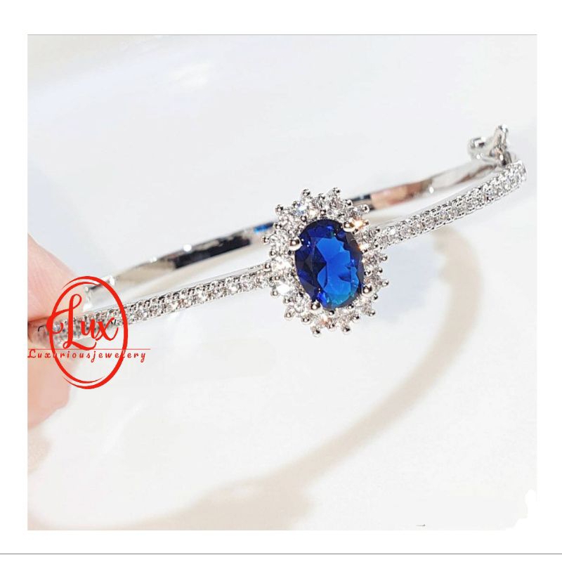 Gelang bangle blue sapphire cubic premium