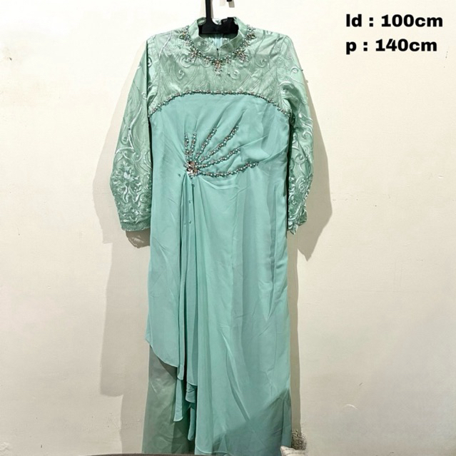 preloved dress kondangan bridesmaid green mint