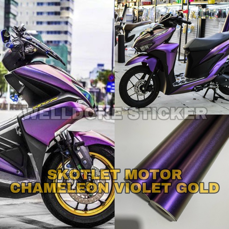 skotlet bunglon violet gold stiker motor bunglon ungu kualitas premium
