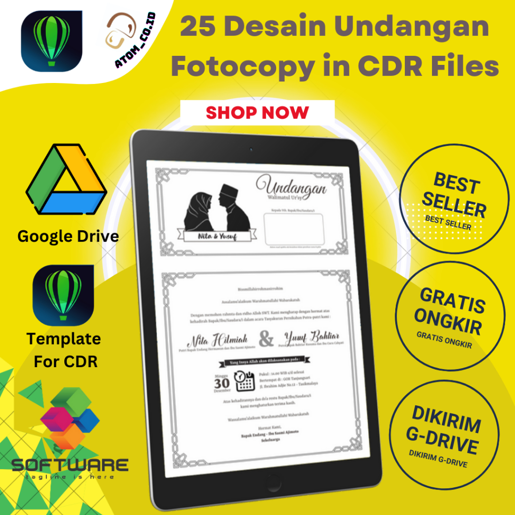 25 Desain Undangan Fotocopy Coreldraw Files v15