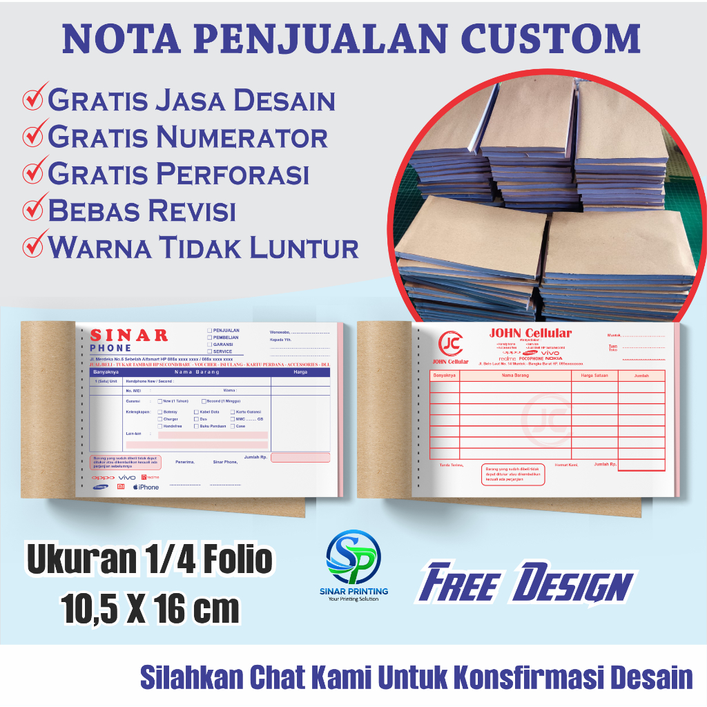 

Cetak Nota Penjualan HP Custom - Nota Konter HP - Nota Accessories - Nota Custom - Nota Custom - Nota Kontan Free Desain