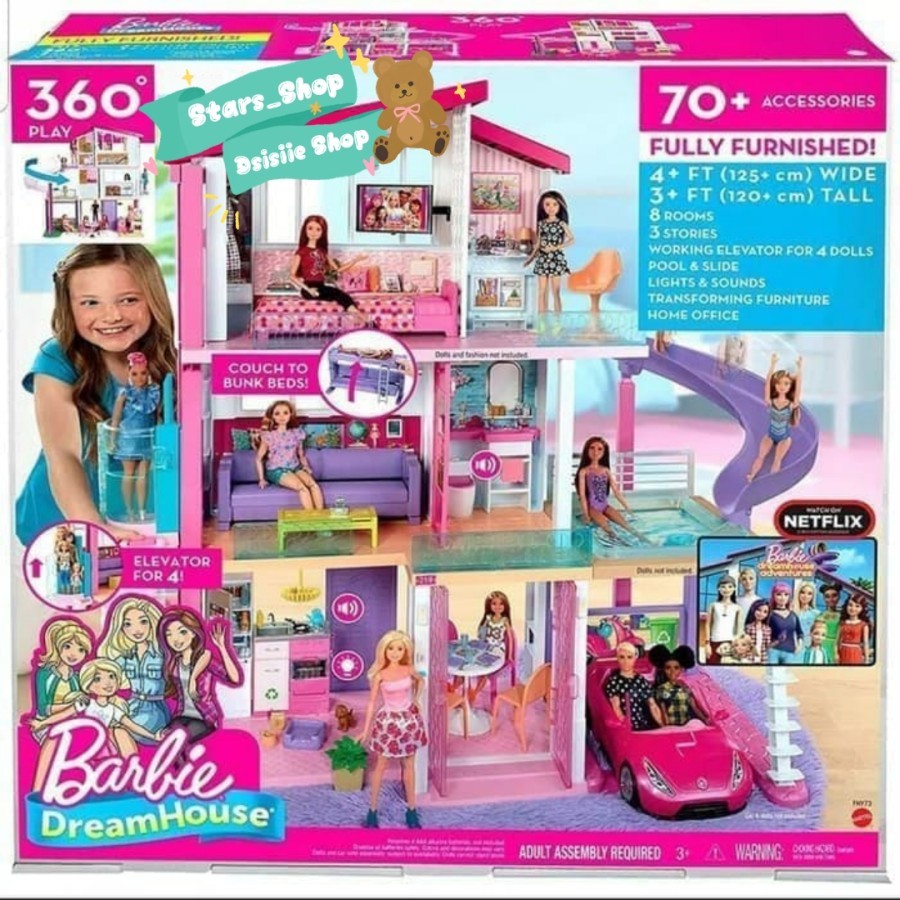 Barbie Dream House 3 Floor Original / Mainan Rumah Barbie 3 Lantai
