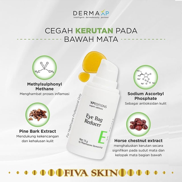 DERMA XP EYE BAG REDUCER, EYE CREAM, KRIM MATA UNTUK MATA PANDA DAN KERUTAN MATA