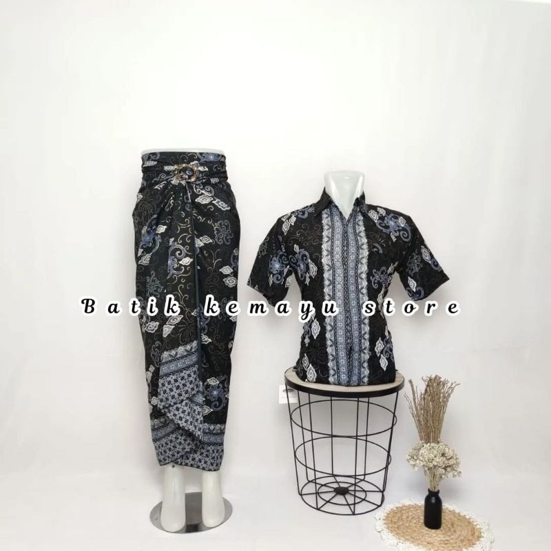 Batik couple rok lilit / Batik lengan pendek