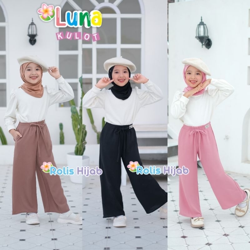 Celana kulot anak crinkle/celana panjang anak/kulot kekinian/kulot crinkle/kulot anak