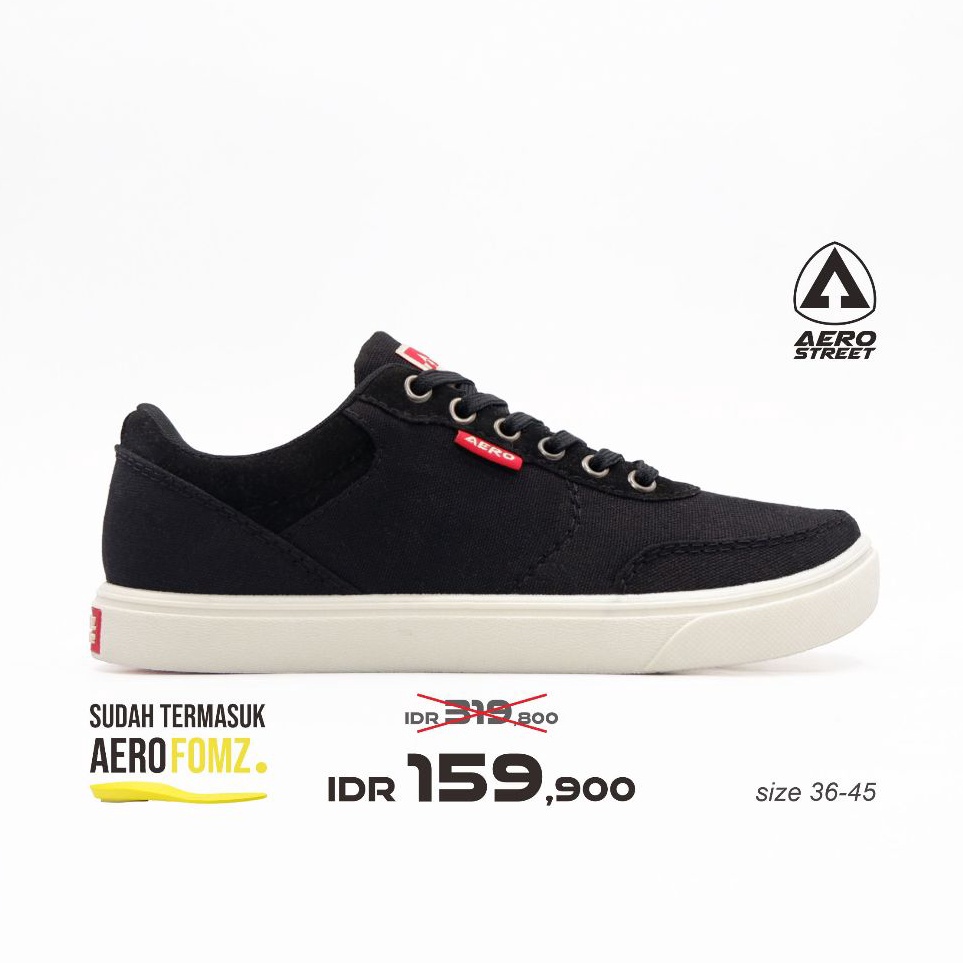 Baru idDd2D7 Aerostreet 3744 Brave Low Hitam Natural  Sepatu Sneakers Casual Pria Wanita Aero Street