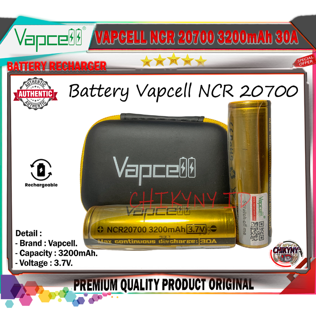 BATTERY VAPCELL 20700 3200mAh 30A ORIGINAL VAPCELL