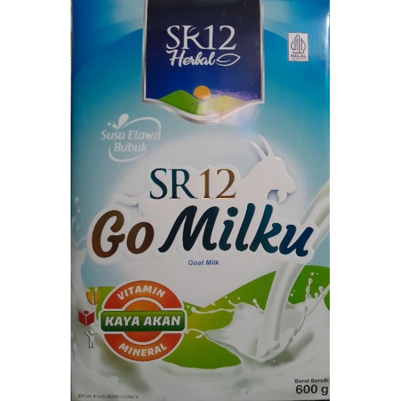 

600 gram Susu Kambing Etawa SR 12 GoMilku rasa original - SR12 Go Milku 600gr rasa ori susu bubuk etawa , daun kelor , ekstrak ikan gabus dan madu