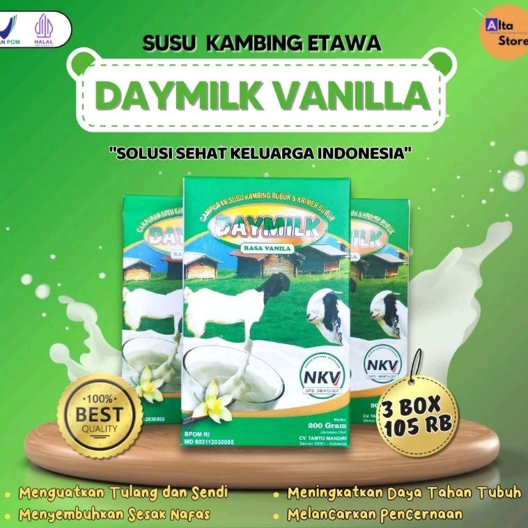 

[Paket 3 BOX] Susu Etawa Daymilk Rasa Vanilla