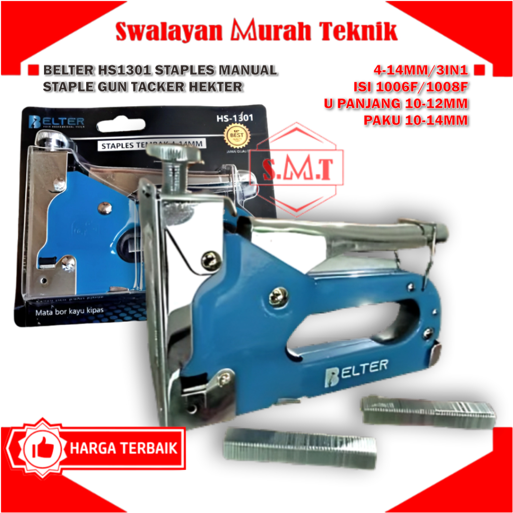 

BELTER HS1301 Staples Manual 4-14mm Staple Gun 3in1 Tacker Hekter