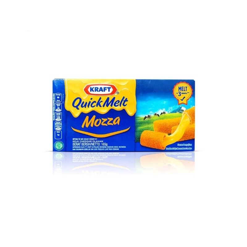 

Keju Kraft Quick Melt Mozza 165g / Kraft Mozza Cheese / Keju Mozzarella / Keju Kraft Quickmelt/ Keju untuk kue dan burger / Keju Kraft Murah / Keju Cepat Leleh / Keju Mozzarella Olahan / Keju Kraft Mozza