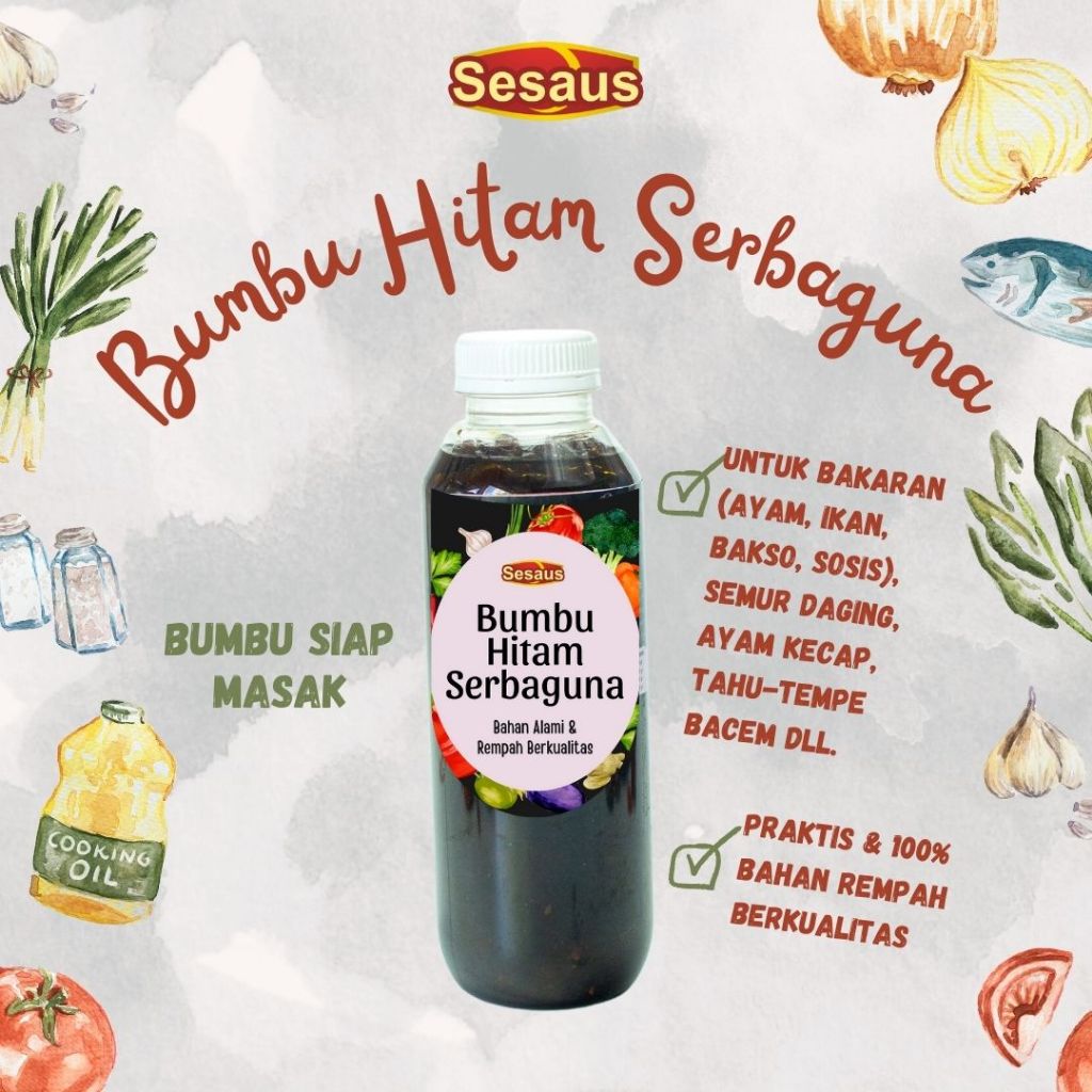 

Bumbu Dapur Hitam Serbaguna 250gr / Bumbu Bunda Serbaguna / Bumbu Dasar Hitam