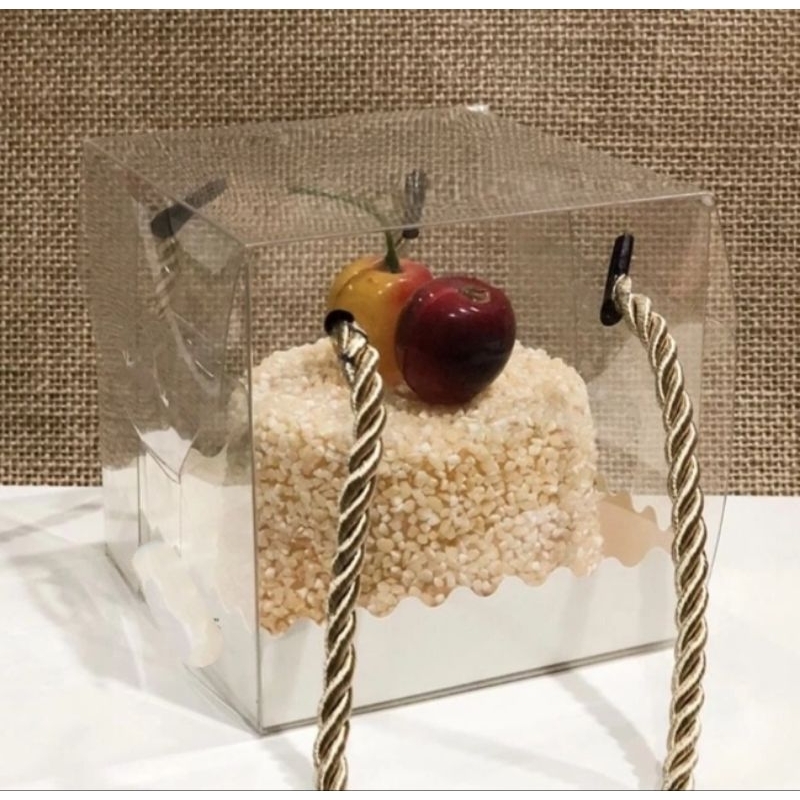 (1set) Box mika mini cake box bening mini mika transparan