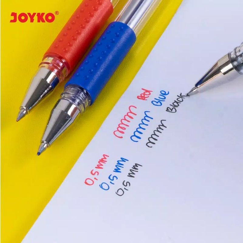 

mdn (1 Pak isi 12pc) Joyko Pulpen Gel/Pena Type JK-100 Black 0.5 mm/pen Joyko