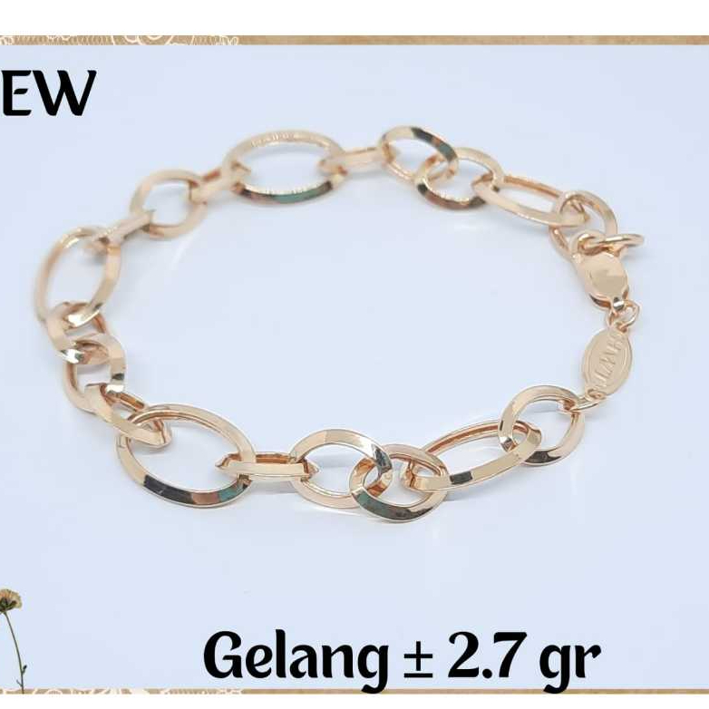 LMV Gelang Tangan Rantai Bangle Emas 375 Kadar 8k ASLI