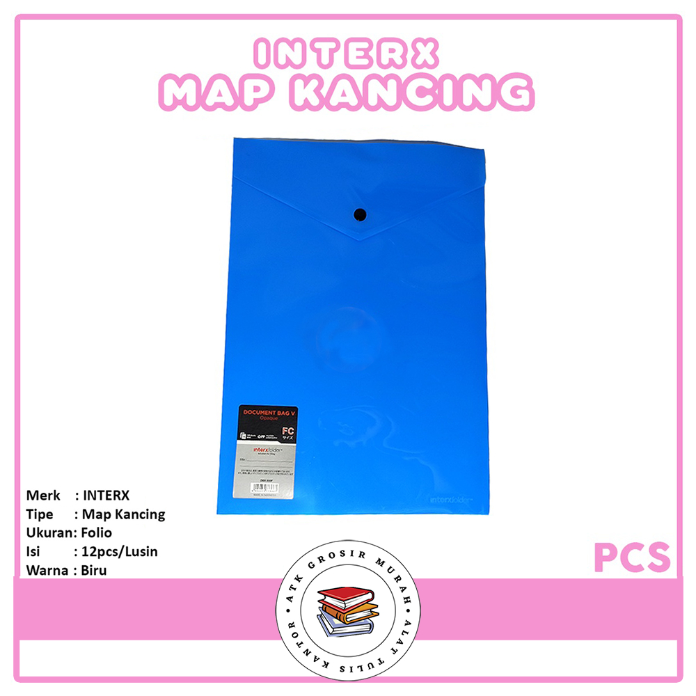

INTERX - Map Kancing V Opaque Warna Biru Folio - Pcs
