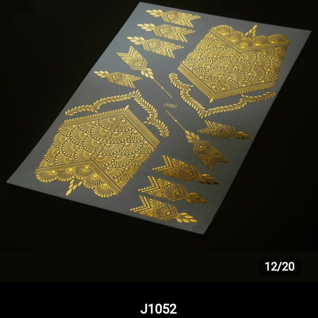 STICKER TATTO WEDDING INSTAN HENNA INSTAN GOLD