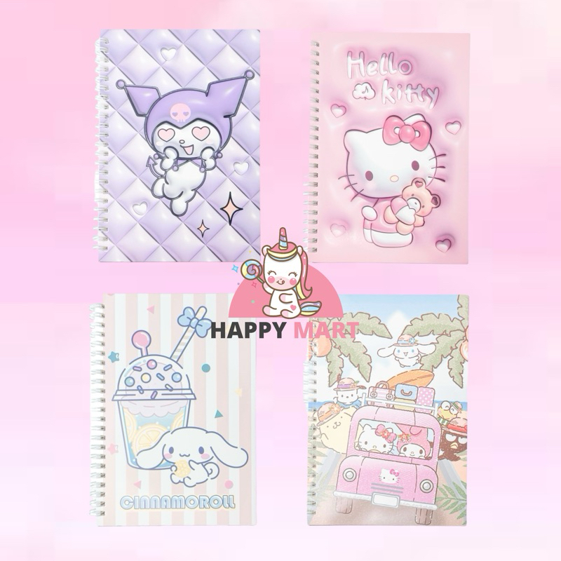 

Notes spiral A5 buku tulis motif sanrio kuromi / cinnamoroll