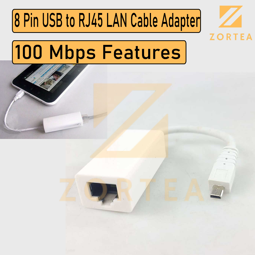 DeLOCK 8 Pin USB to RJ45 LAN Cable Adapter Zortea