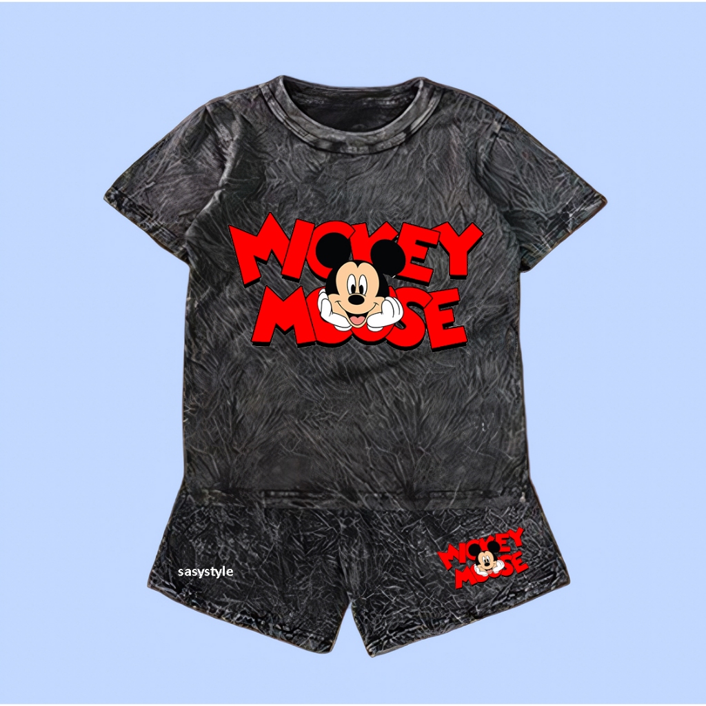 Stelan Anak Wash Unisex Mk Kepala/Mk n friends Set Anak Stone Wash Set Distro Basic Anak Pria Dan Wa