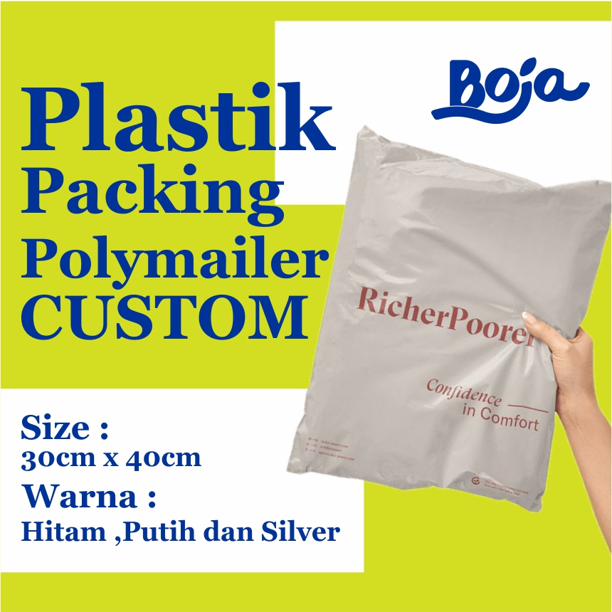 

Plastik Packing Sablon Custom Polymailer Amplop Lem 30x40 Logo Olshop Minimal Order 50pcs Murah Bisa Cod