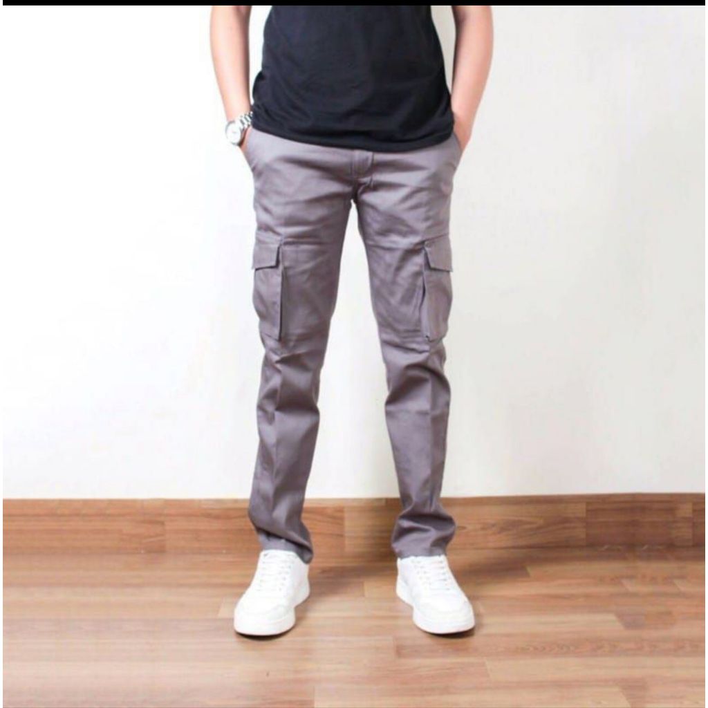 Celana Cargo Panjang Pria Gunung Pdl Banyak Kantong Kaki Lebar Hijau Army - L Bark Store