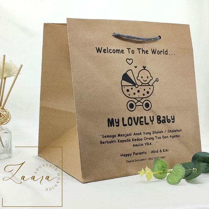 

Paper Bag Custom - 25 cm x 22 cm x 26 cm - Paper Bag Kado - Paperbag Sablon - Tas Souvenir