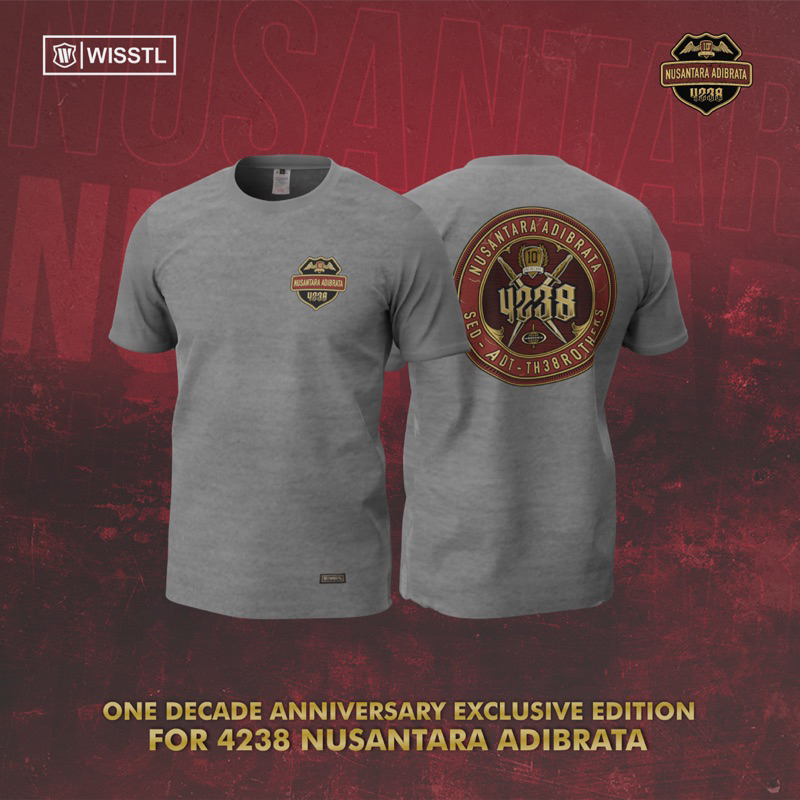 T-SHIRT: 4238 NUSANTARA ADIBRATA ONE DECADE (GREY)