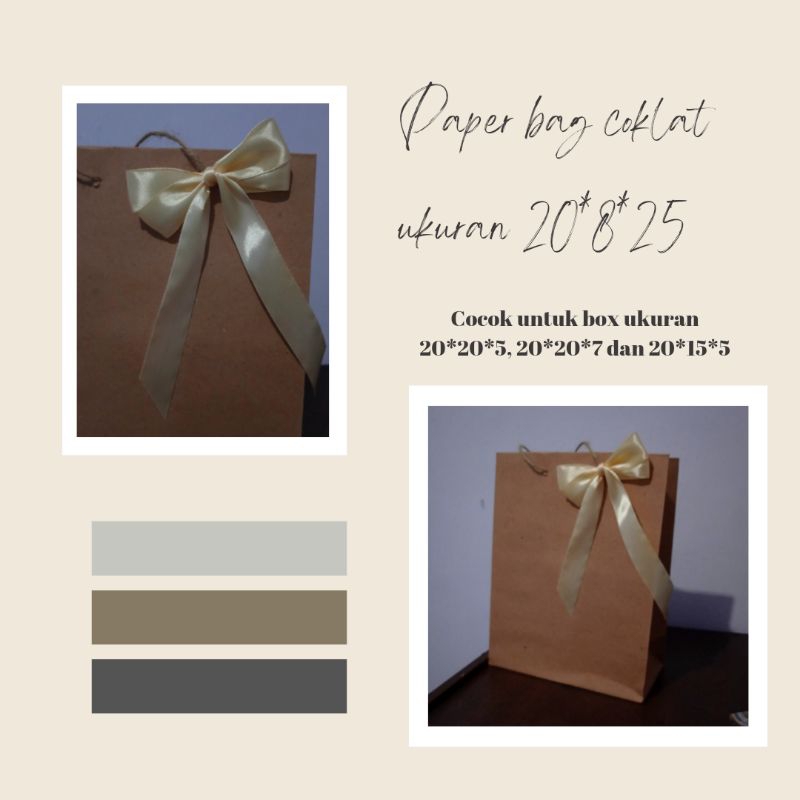 

Paper bag coklat - bungkus kado estetik - kotak kado rustik - tas kertas - tas kado