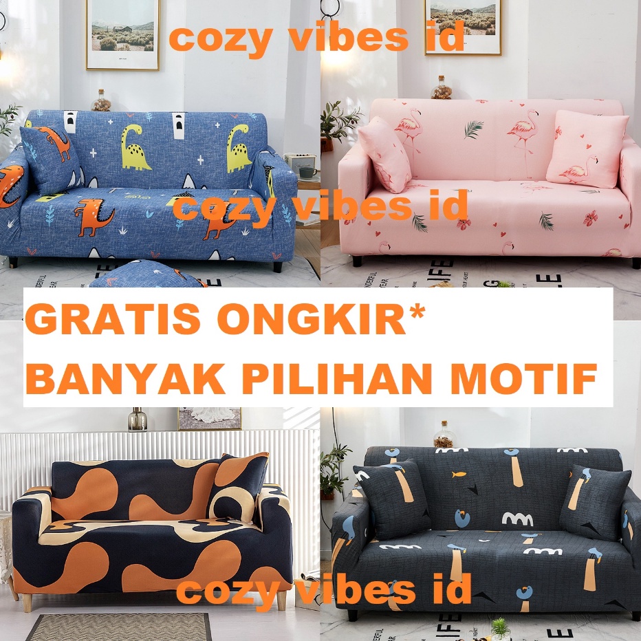 77 sarung sofa cover 1 seater 2 seater 3 seater s3 elastis elastic motif 1seater 2seater 3seater