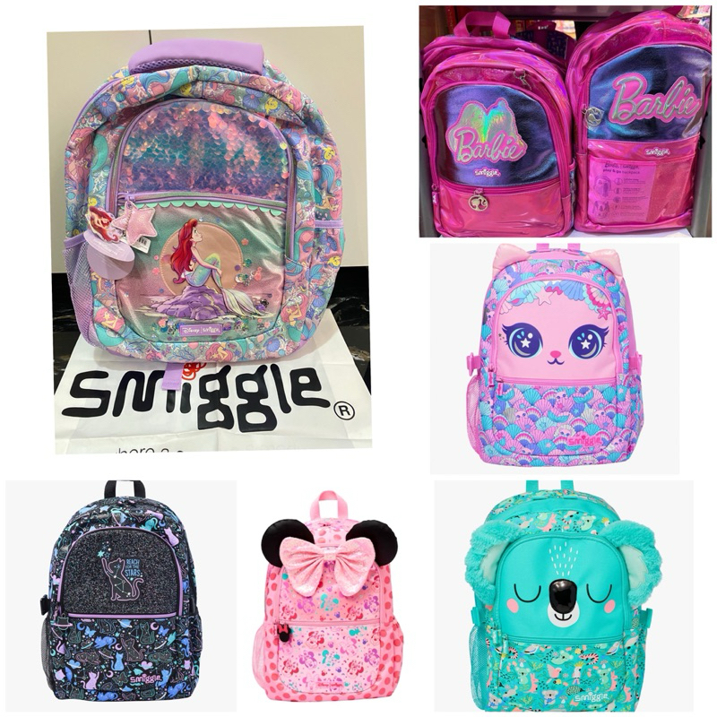 Smiggle Set Backpack Attach Hey Cat Budz New Bunny Tas Ransel Anak + Bottle + Pencil case + Lunchbox