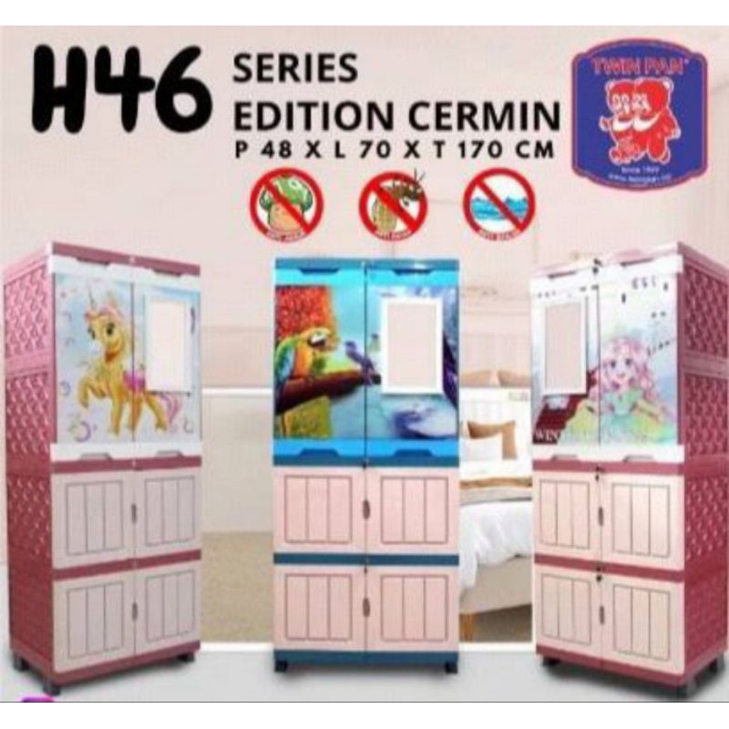 Lemari plastik twinpan h46 harga ekonomis multifungsi