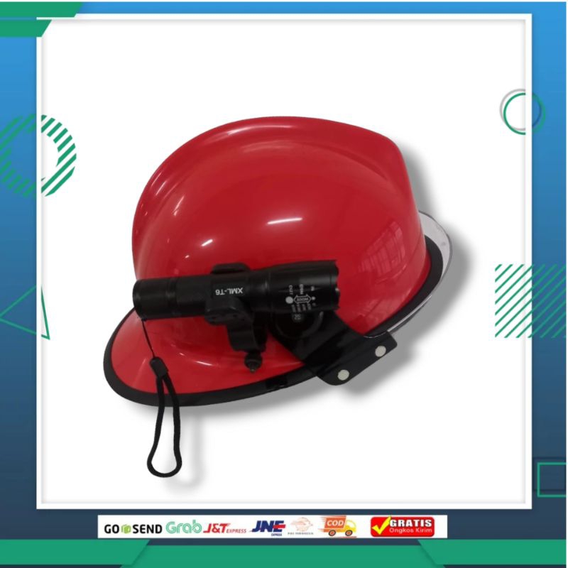 Helm Safety Pemadam Kebakaran Model Fullgard Merek JHI + Senter/Helm Safety Pemadam/Helm Pemadam Keb