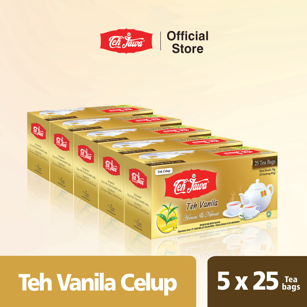 

Teh Jawa SBY Vanila Tea Celup isi 25 per Pack (isi 5 Pcs)