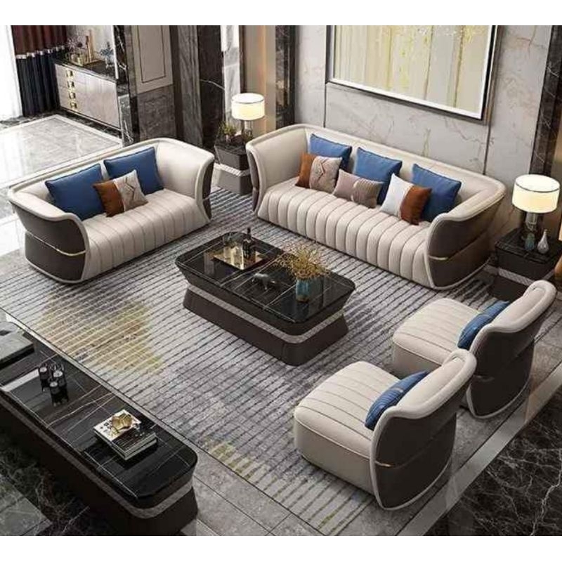 Sofa kulit luxury - sofa ruang tamu - sofa kantor bahan premium full set