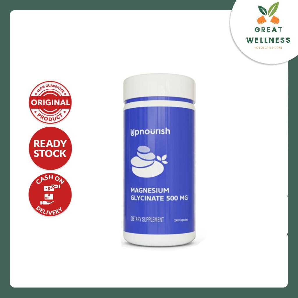 (BISA COD) Upnourish Magnesium Glycinate 500 mg - 240 Capsules