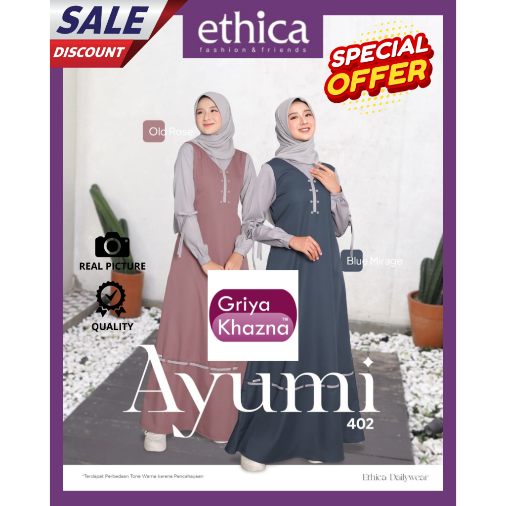 Baju Gamis Dress Wanita Dewasa Ethica Ayumi 402