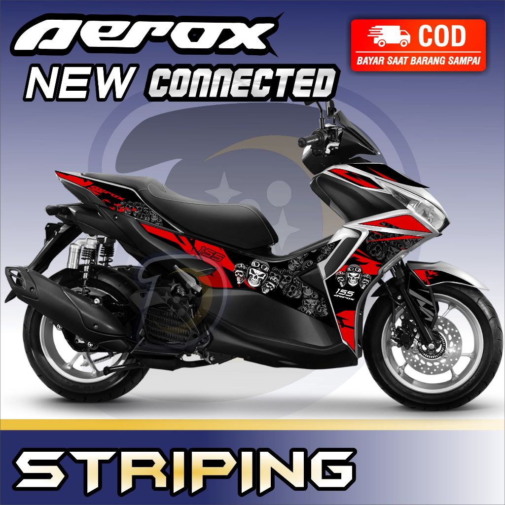 Striping Lis Aerox Connected 2021 New Stiker Motor Yamaha Aerox New Connected Skull