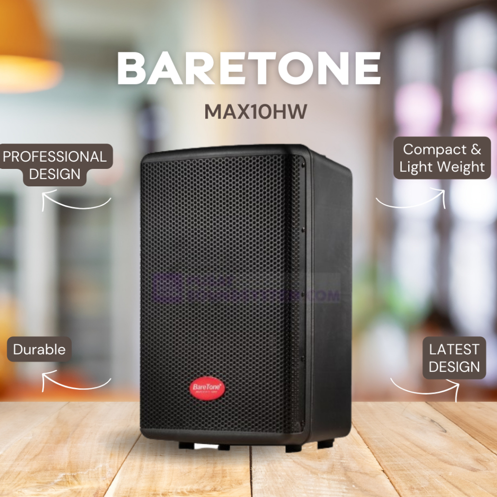 SPEAKER PASIF BARETONE MAX10HW / MAX 10 HW / MAX-10HW 10 INCH 300 WATT GARANSI RESMI BARETONE