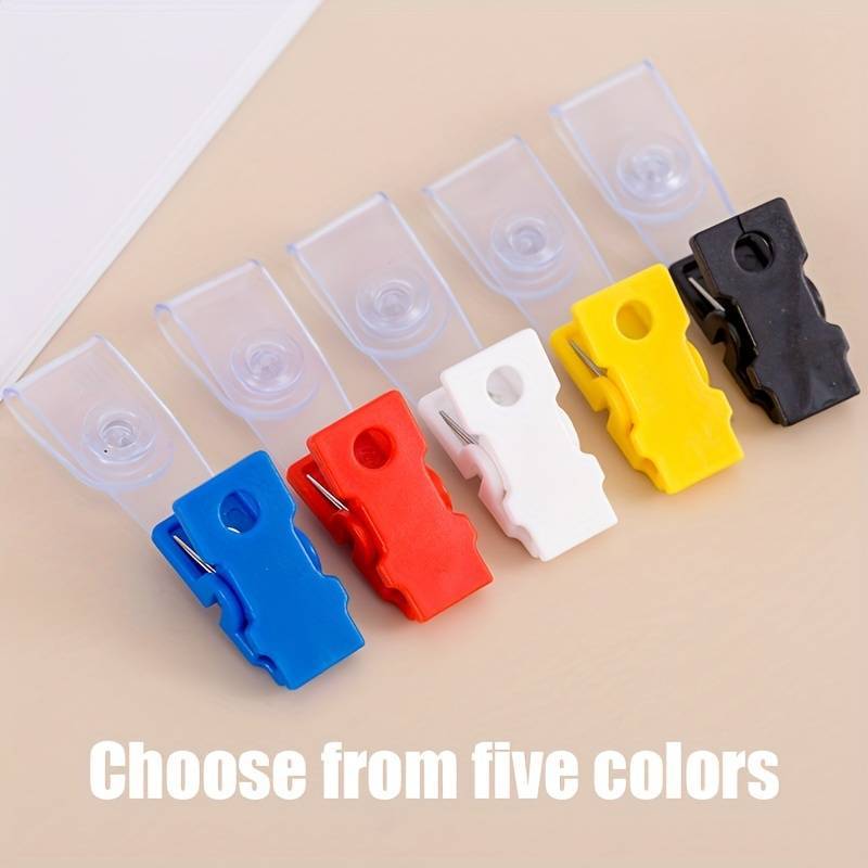 

Al ID Card Jepit Plastik (100pcs) ID Badge Holder Clips Jepitan Plastik Name Tag Jepit Kantong Name