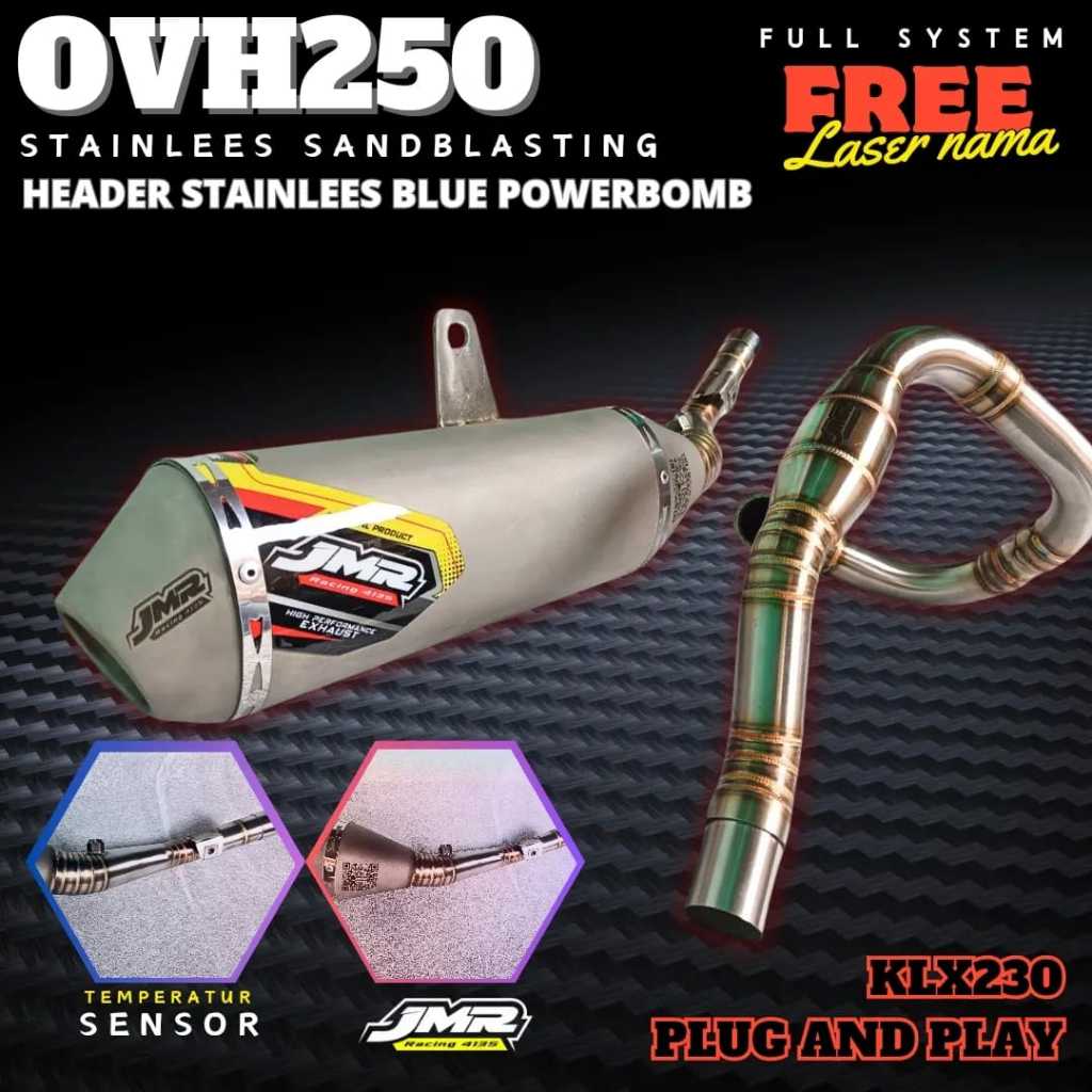knalpot klx 230 standar black coating type OVH250   jmr racing 4135