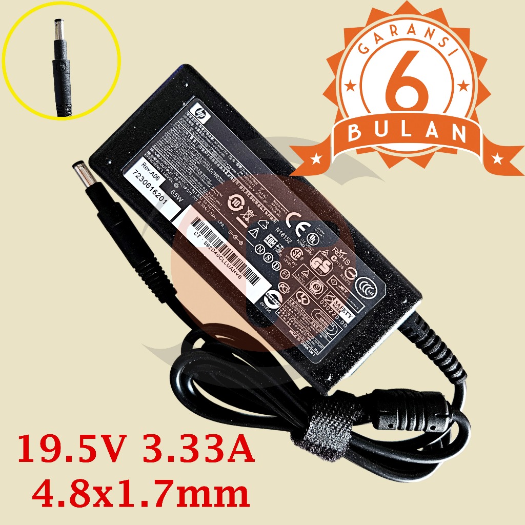 Adaptor Charger HP Sleekbook 14-B000ED 14-B001TX 14Z-B000 14-B010AU 19.5V 3.33A 4.8x1.7mm