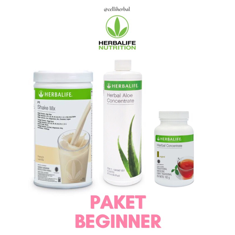 PAKET BEGINNER Herbalife Suplemen Kesehatan Diet Penurun atau Penambah BB Menuju BB Ideal Barcode Po