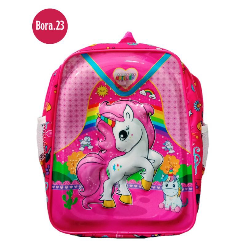 TAS PAUD BERLAMPU KARAKTER 3D RANSEL ANAK SEKOLAH PEREMPUAN
