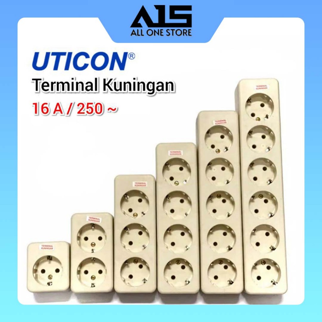Stopkontak Uticon / Colokan UTICON Terminal Kuningan 1-6 Lubang