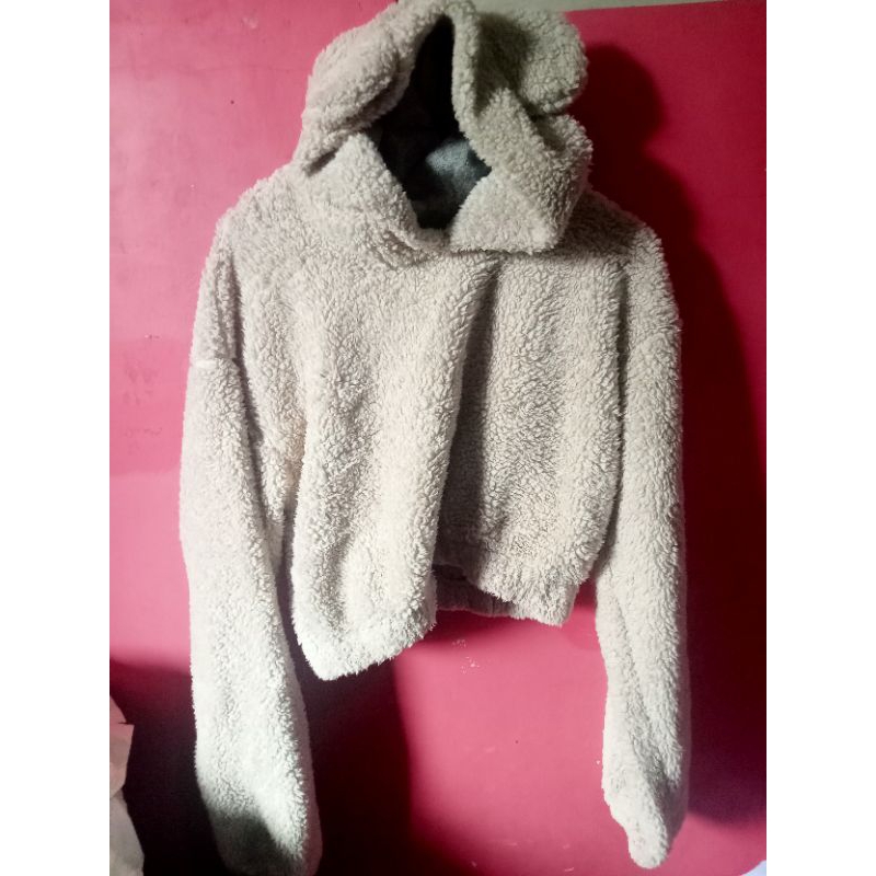 Pl jaket Hoodie sherpa